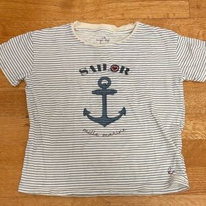 Sailor Striped Tee with Anchor Design
